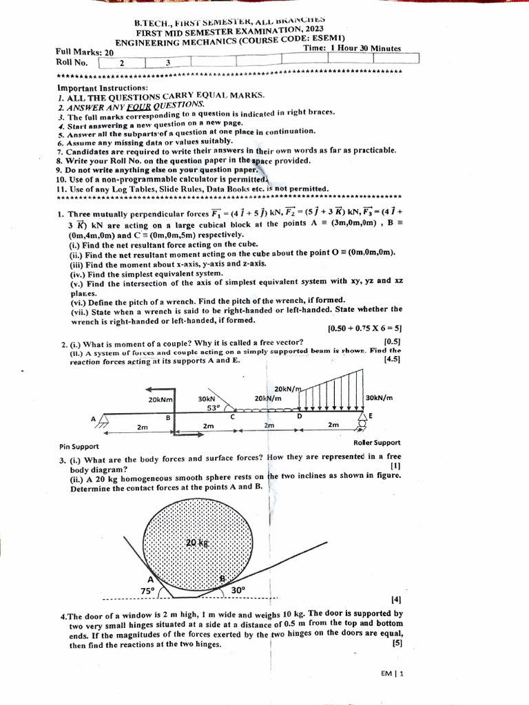 Mid Sem 1 | PDF