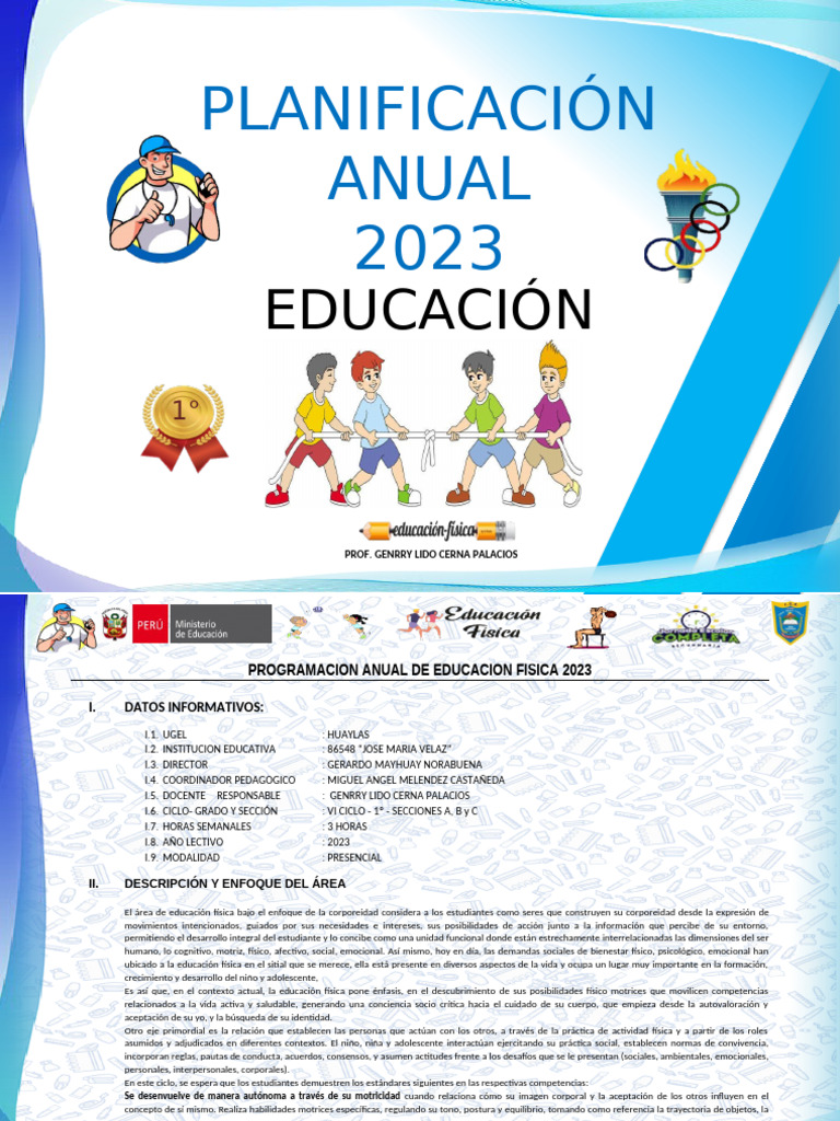 1 PLANIFICACION ANUAL 2023 1° VI Ciclo | PDF | Aprendizaje | Las emociones