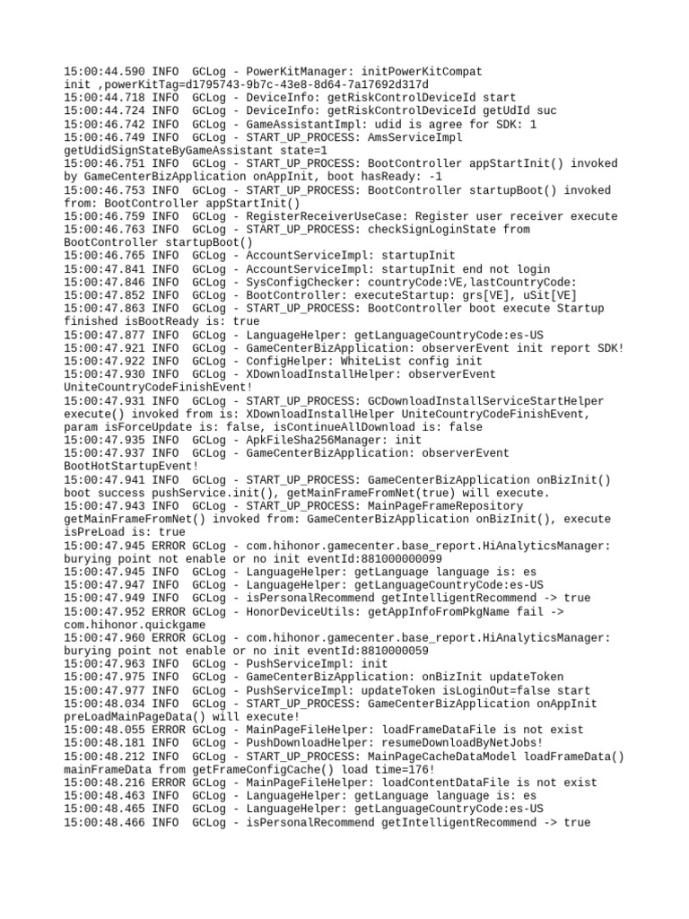 GameCenter Initialization Log Analysis | PDF | Computer Science ...