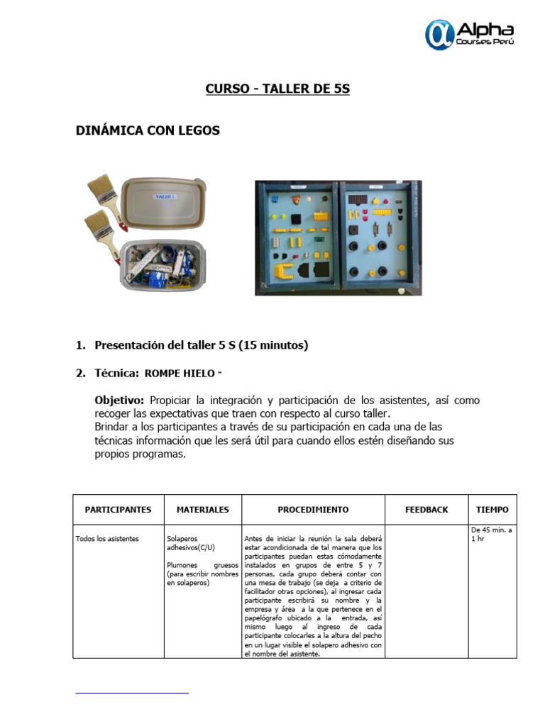 FICHA TECNICA 5S LEGO | PDF