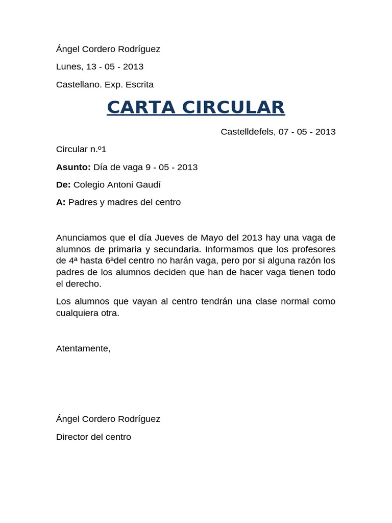 Castellano Circular | PDF | Estilo de vida