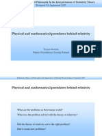 Tuomo Suntola- Physical and mathematical postulates behind relativity