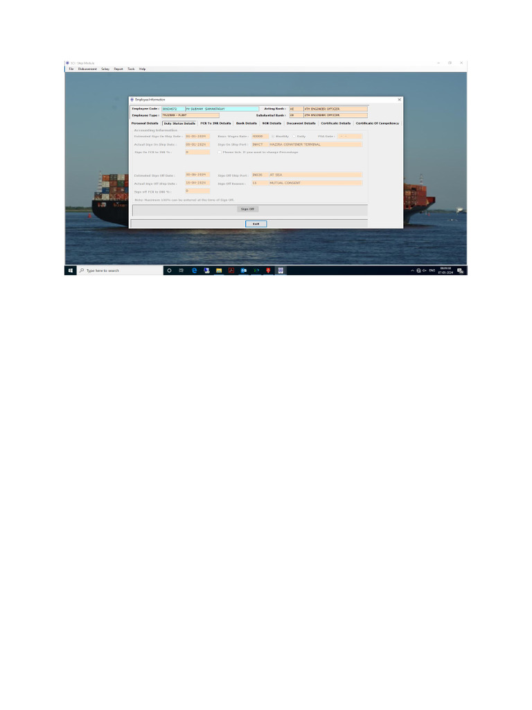 4EO Sign Off at Sea On 16.04.2024 | PDF