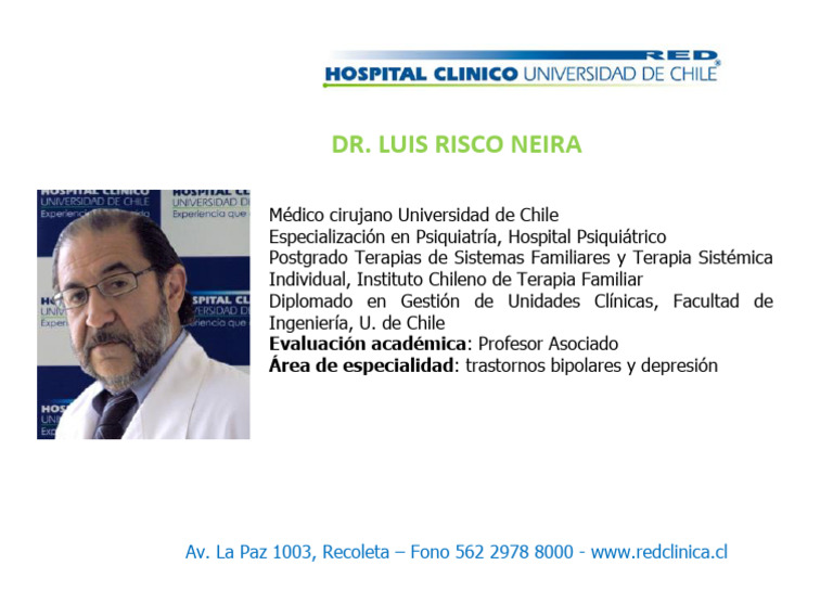 Dr. Luis Risco Neira: Psiquiatra en Recoleta | PDF