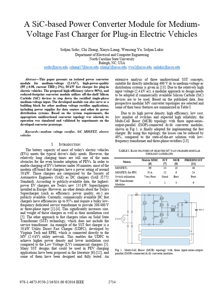 SiC Power Converter for EV Fast Charging | PDF | Capacitor | Transformer