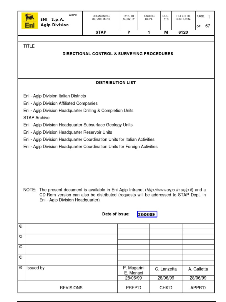 Directional Drilling Procedures Manual | PDF | Surveying ...