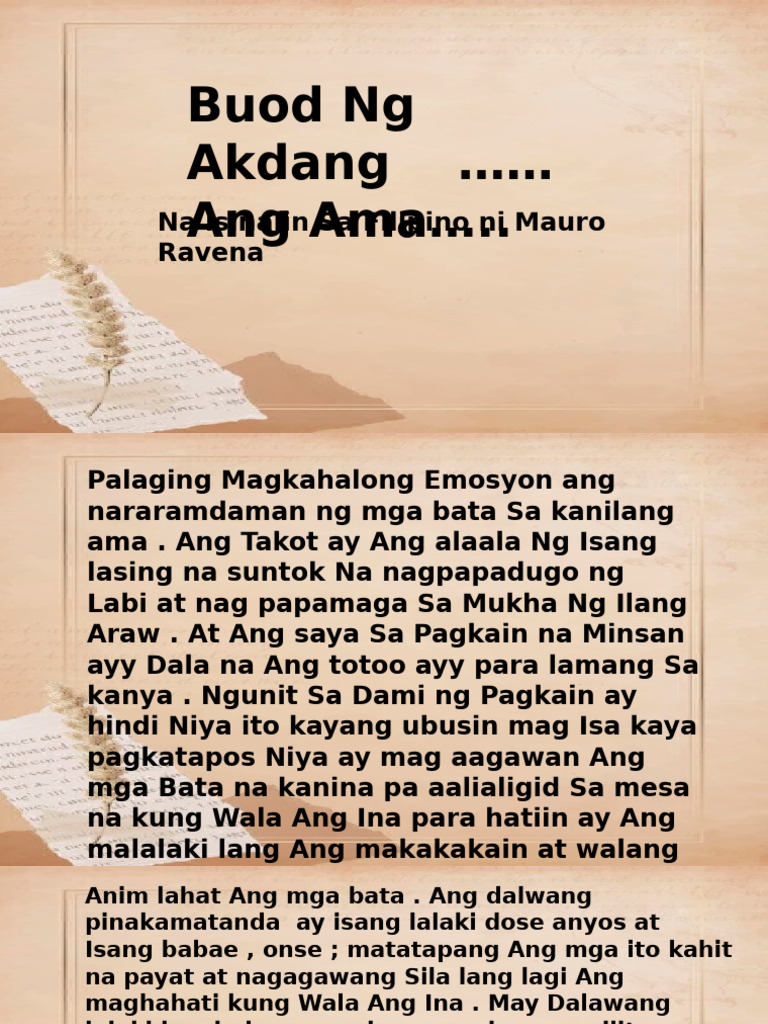 Buod NG Akdang 