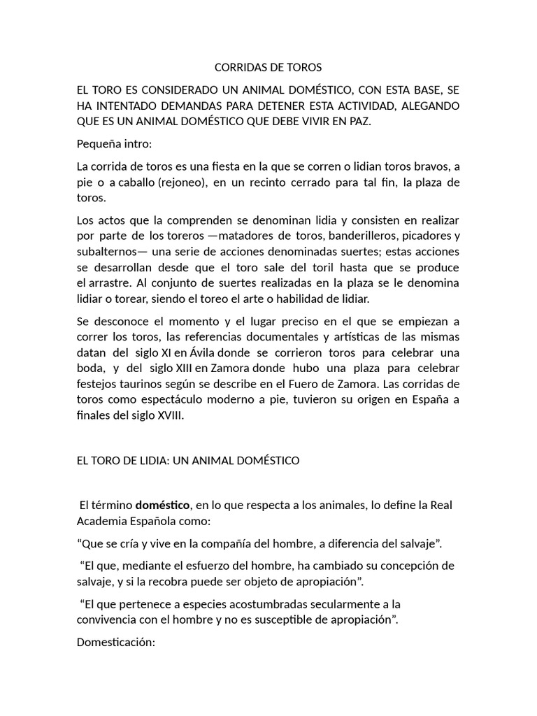 Corridas de Toros-Información | PDF | Toreo | Deportes de combate