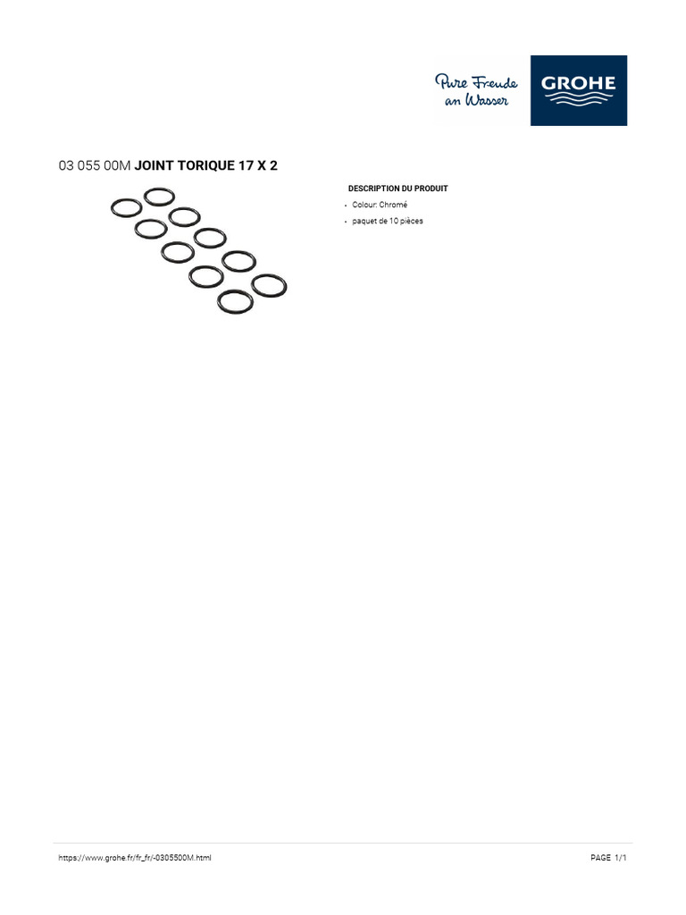 Joint torique 17x2 Chromé - Paquet de 10 | PDF