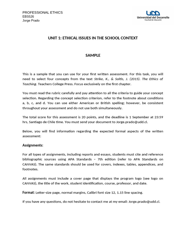 Written Assessment Sample Guide | PDF | Argument | Cognition