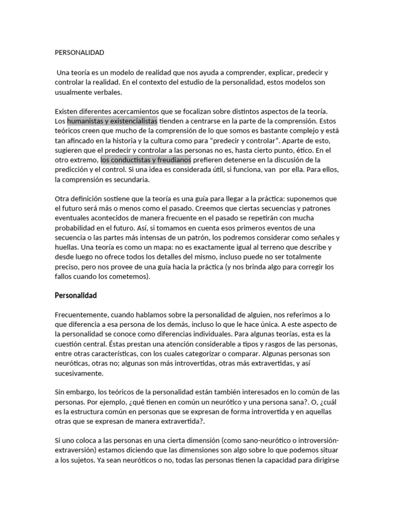 PERSONALIDAD | PDF | Las emociones | Estado de ánimo (psicología)