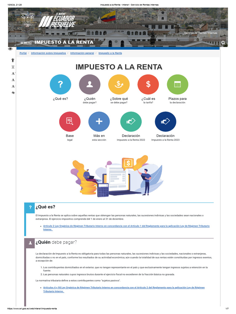 CLASE 5 Impuesto A La Renta - Intersri - SRI | PDF | Impuesto sobre la ...