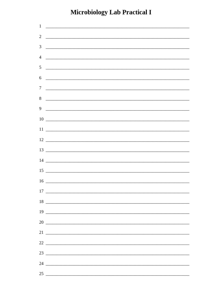 Microbiology lab practical i answer sheet pdf