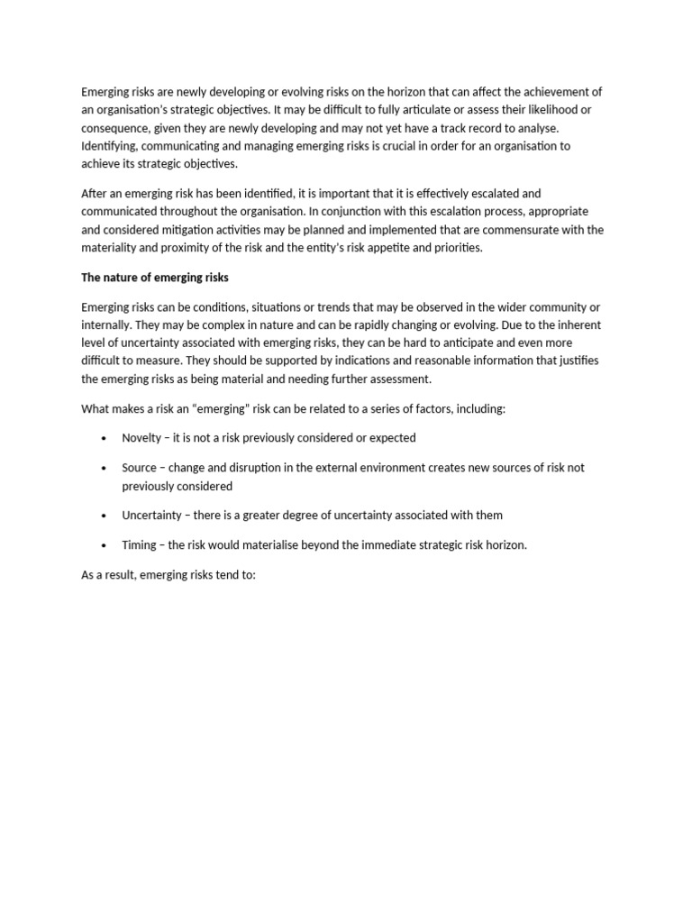 Emerging Risk | PDF | Risk | Situation Awareness