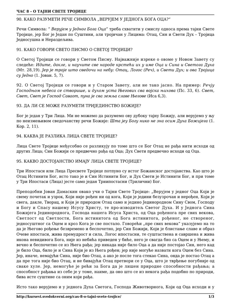 Predavanje O Tajni Svete Trojice PDF