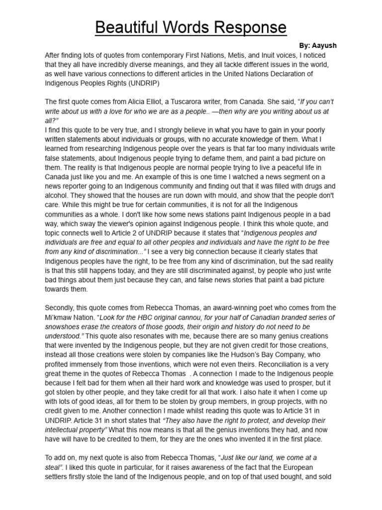 Indigenous Voices & UNDRIP Insights | PDF | Slavery