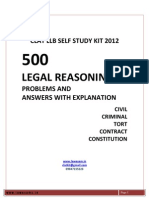 Legal Reasoning Problems For Clat 2012 and LLB Entrance From WWW