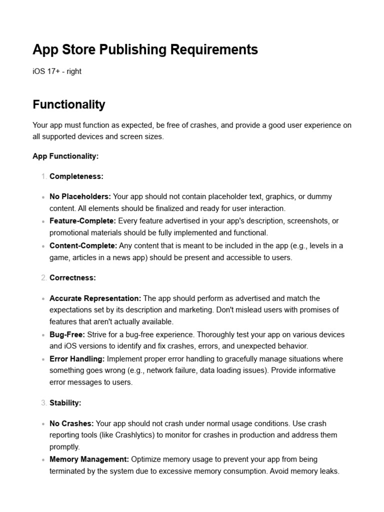 App Store Publishing Requirements Guide | PDF | Security | Computer ...