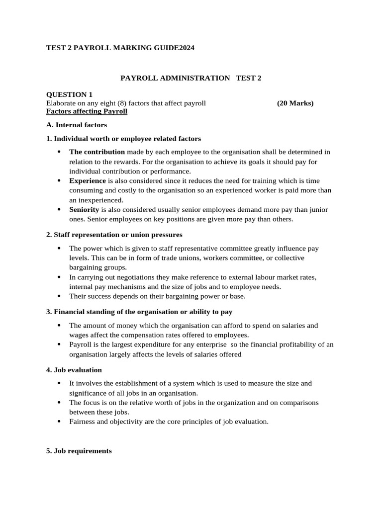 Test 2 payroll markg guide 2024 pdf cost of living payroll