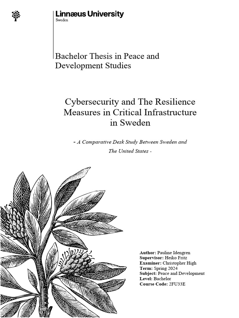 Cybersecurity Resilience in Critical Infrastructure | PDF | Security ...