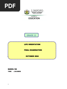 Lo Final Exam 2024 Grade 11 B