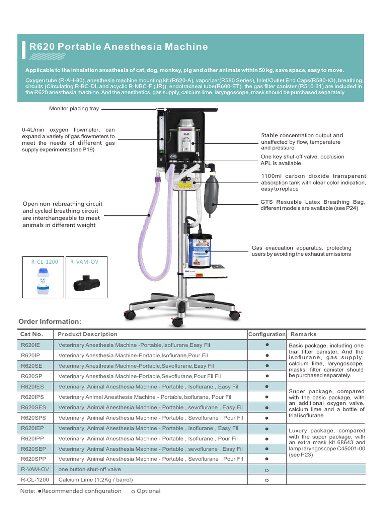 R620 S1 Veterinary Anesthesia Machine V1.0 en | PDF | Equipment ...