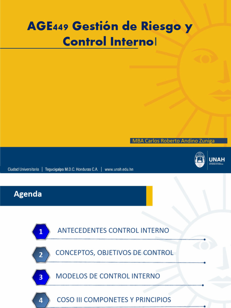Presentacion I Unidad Gestion De Riesgos Y Control Interno Pdf