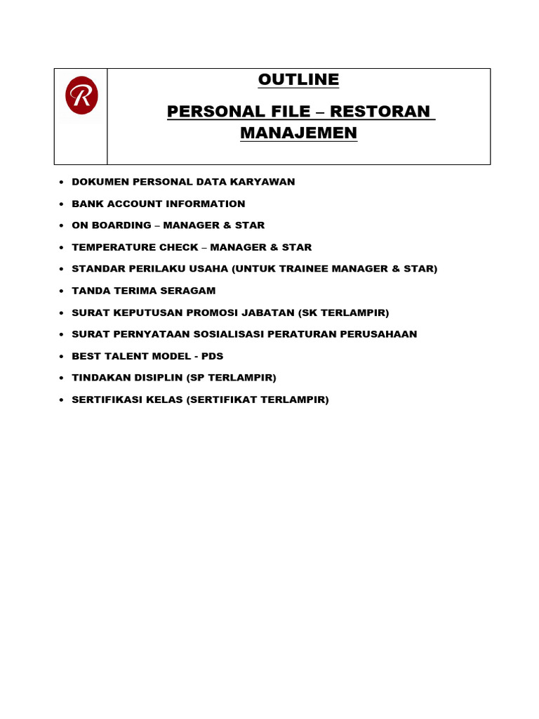 Outline - Personal File | PDF | Business | Technology & Engineering
