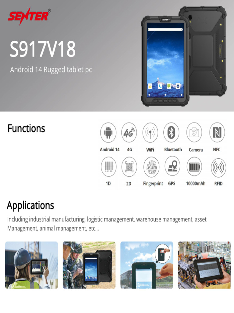 Android 14 Rugged Tablet PC Specs | PDF | Radio Frequency ...