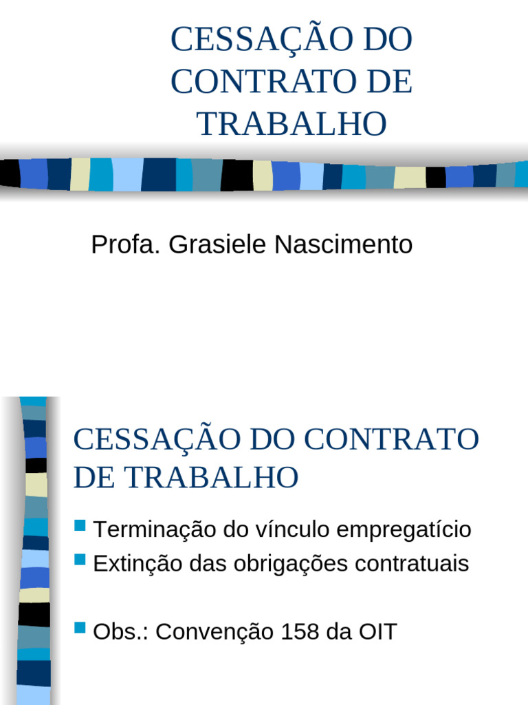 Cessação do Contrato de Trabalho: Tipos e Regras | PDF | Finanças e ...