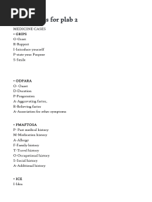 Mnemonics For Plab 2