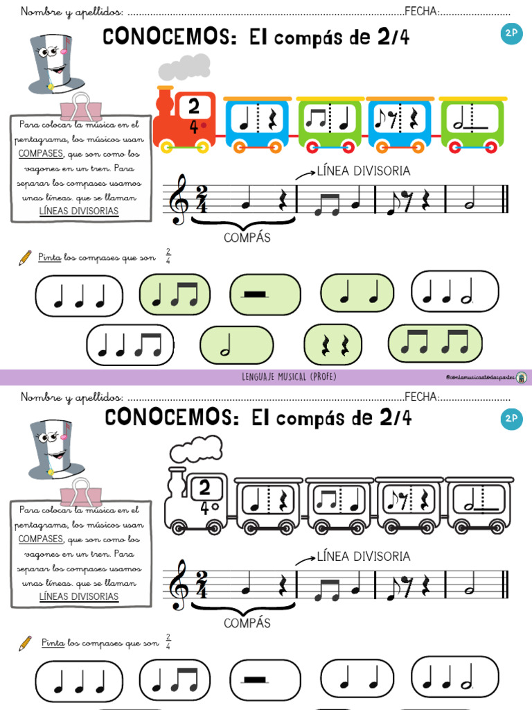 Actividades con compás 2/4 para niños | PDF | Estudios de idiomas ...