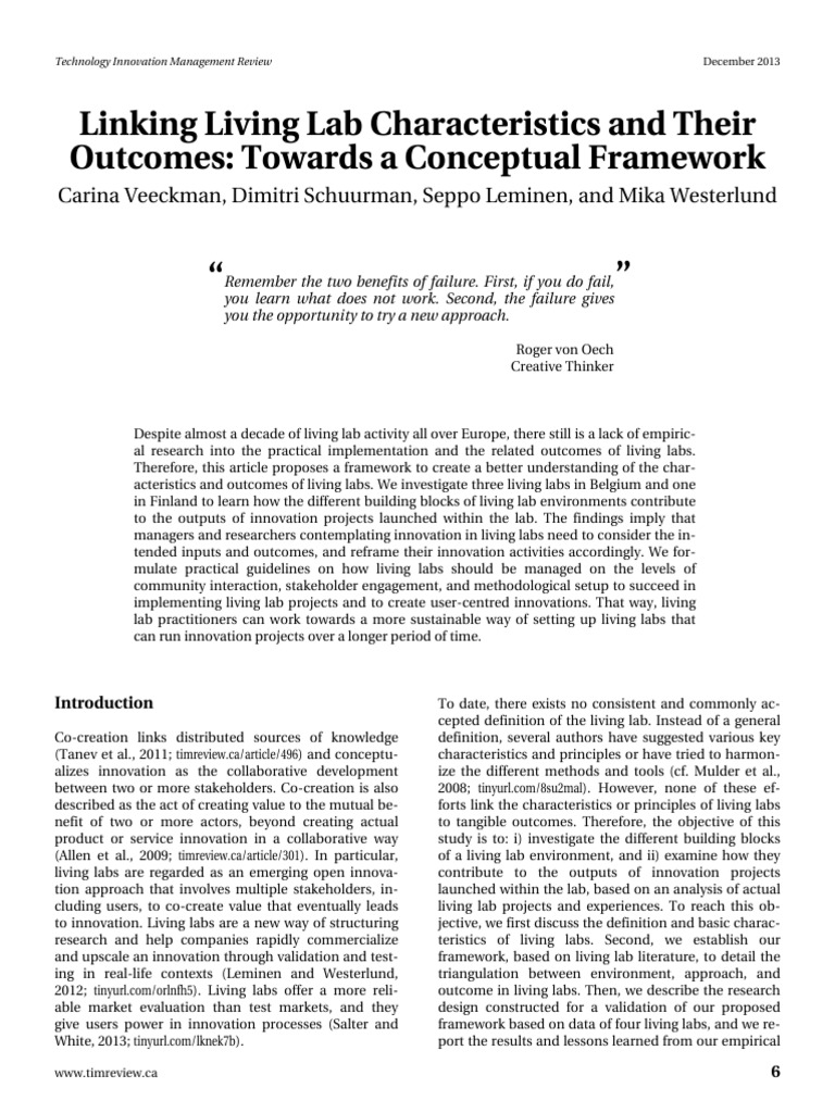 Veeckman Et Al. - 2013 - Linking Living Lab Characteristics and Their ...