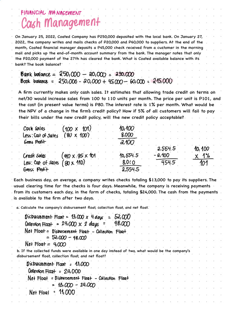 Cash Management Challenges and Solutions | PDF | Banks | Interest