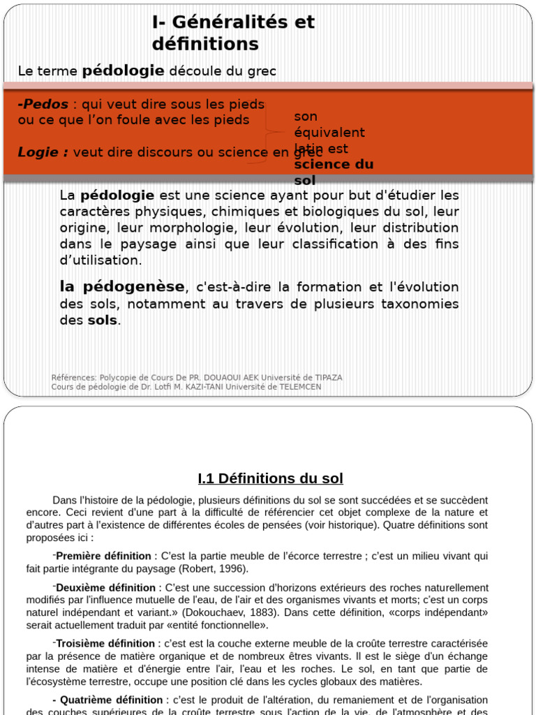 Généralités sur la pédologie du sol | PDF | Sol (pédologie) | Sciences ...