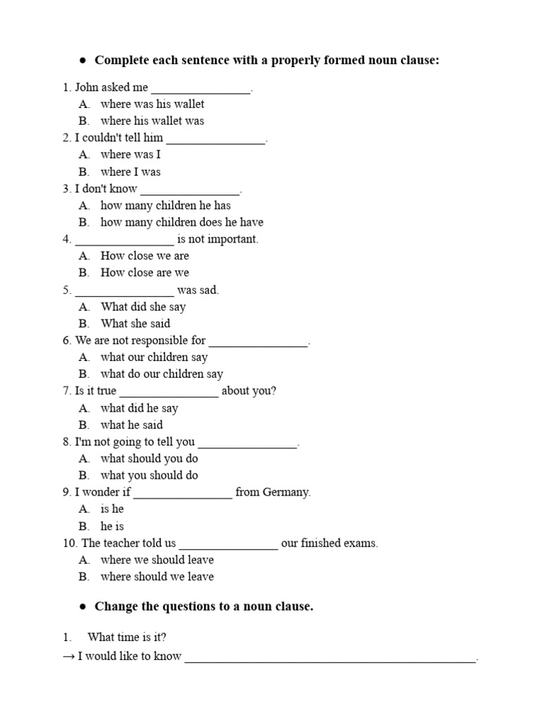 Noun Clause - Relative Clauses | PDF