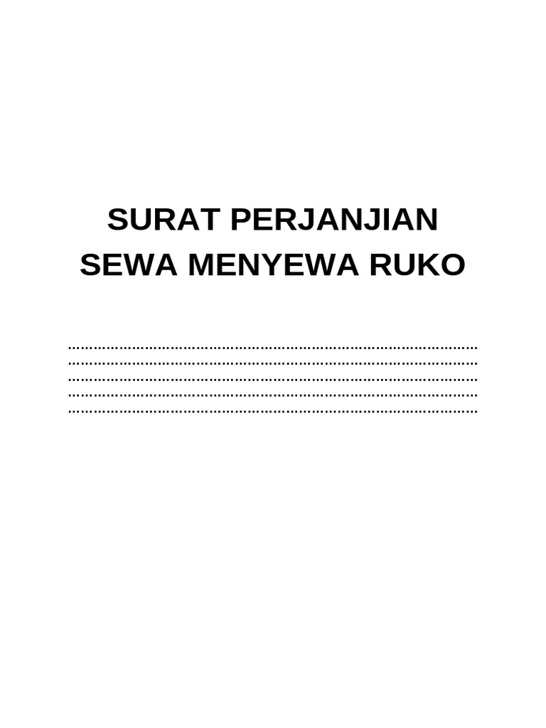 Surat Perjanjian Sewa Ruko Batam | PDF | Teknologi & Rekayasa