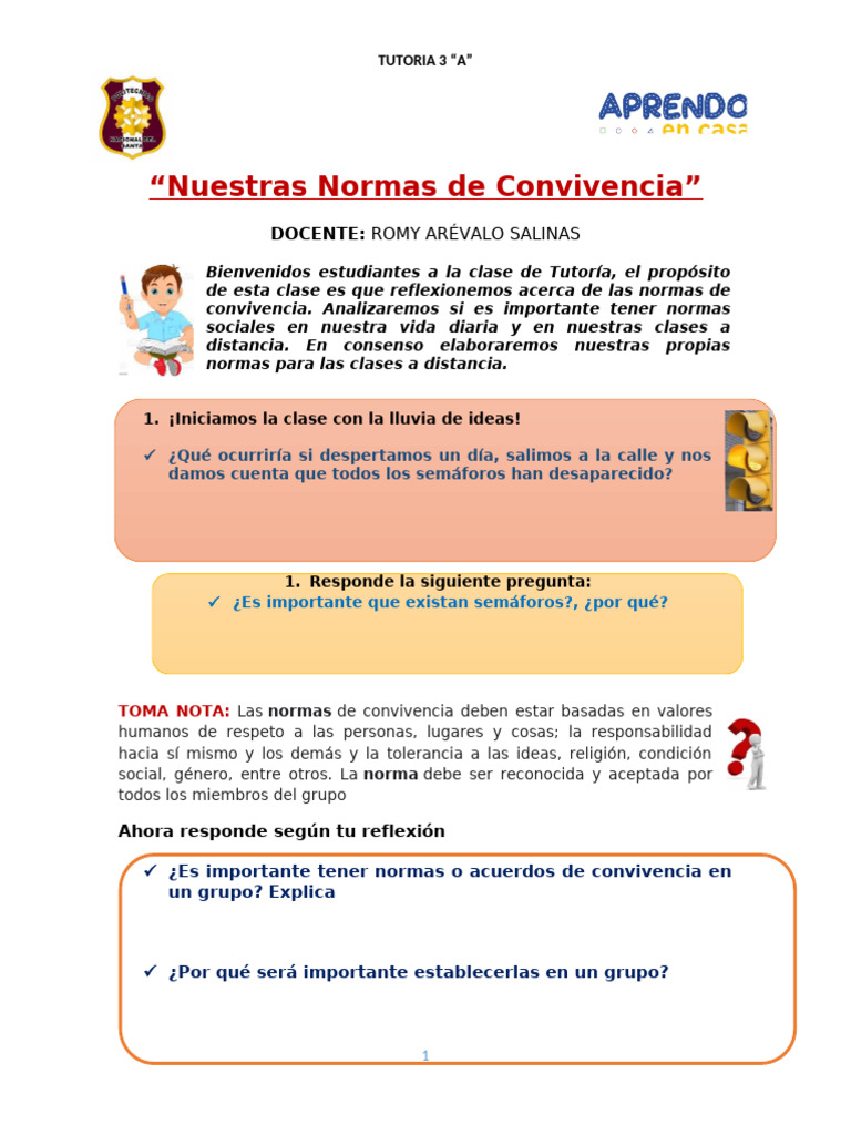 Nuestras Normas de Convivencia | PDF | Crecimiento personal y profesional