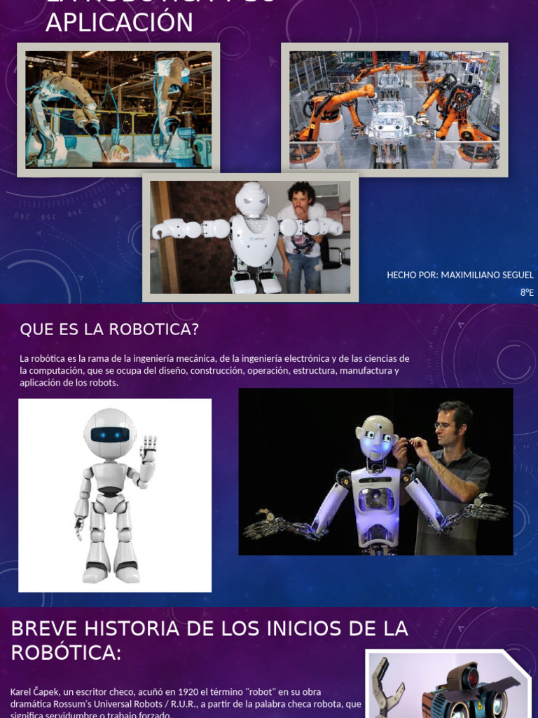La Robótica y Su Aplicación | PDF | Robótica | Robot