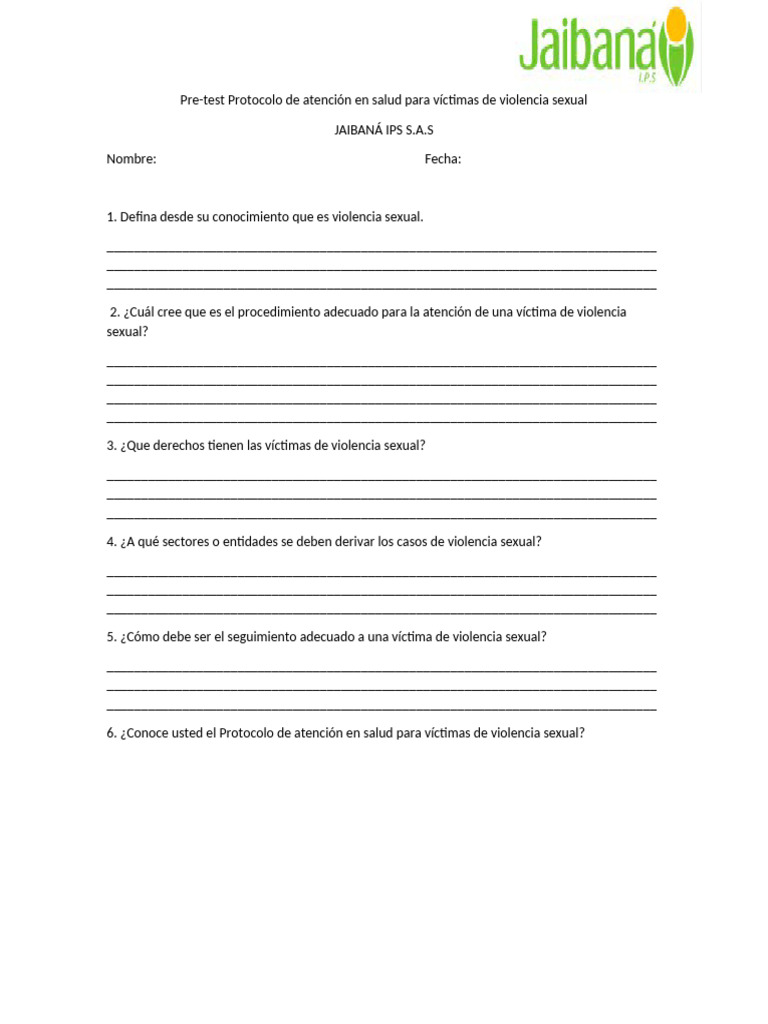 Protocolo de Atención a Víctimas de Violencia Sexual | PDF | Ciencias ...