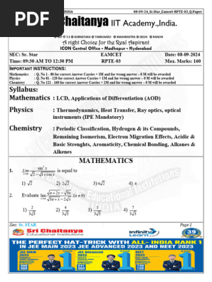 08 09 24 Sr.star Eamcet RPTE 03 Q.paper T