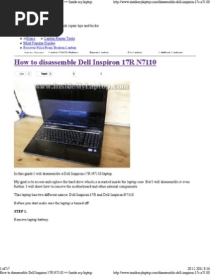 How To Disassemble Dell Inspiron 17r N7110 Inside My Laptop Laptop Media Technology