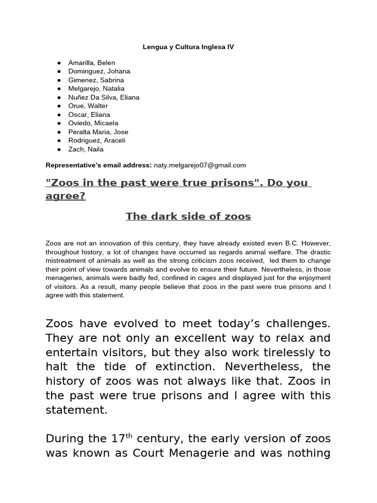 Evolution of Zoos: Past vs. Present | PDF | Zoo