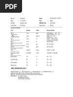 Complete Blood Count Test Results | PDF