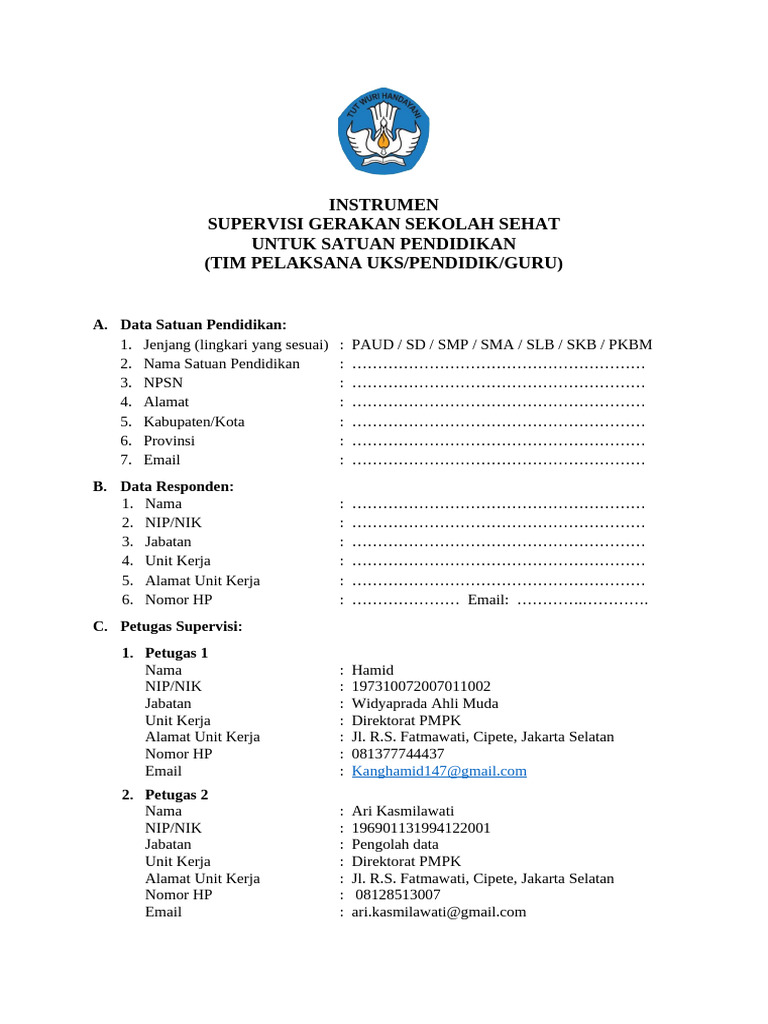 Instrumen Supervisi GSS Utuk Pendidik - Guru | PDF