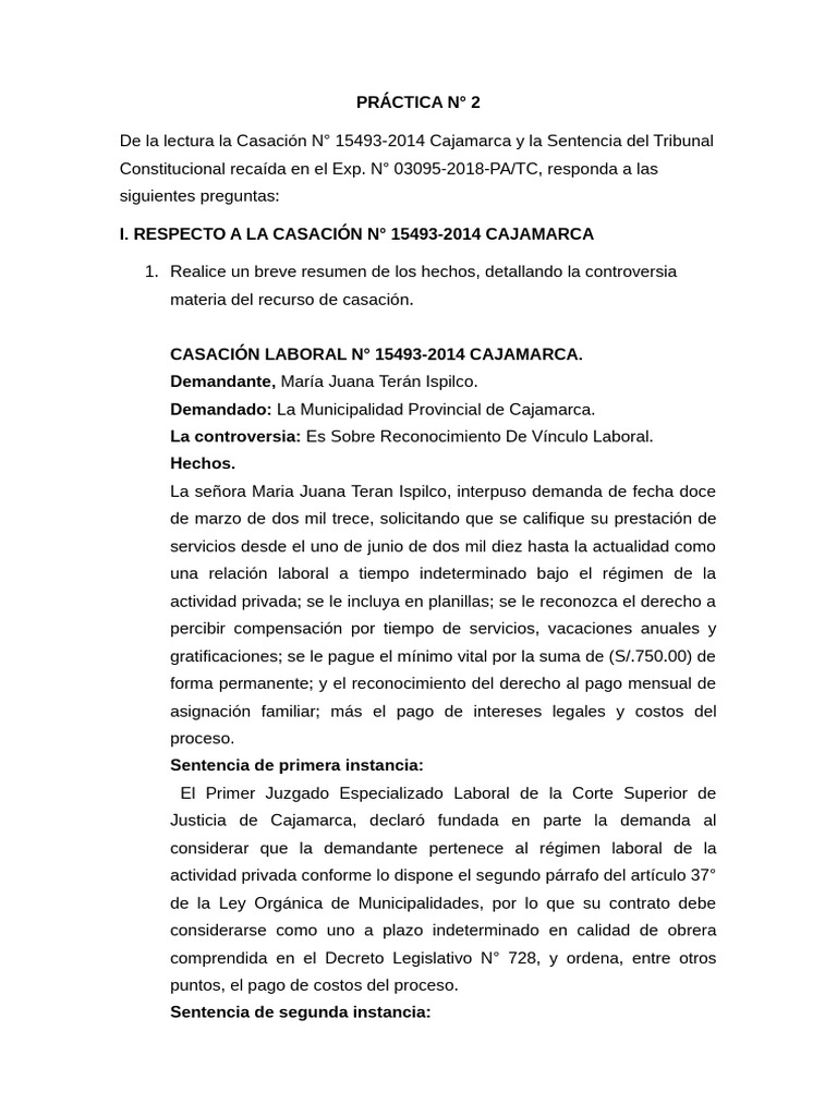 Práctica #2 | PDF | Sentencia (ley) | Ley Pública
