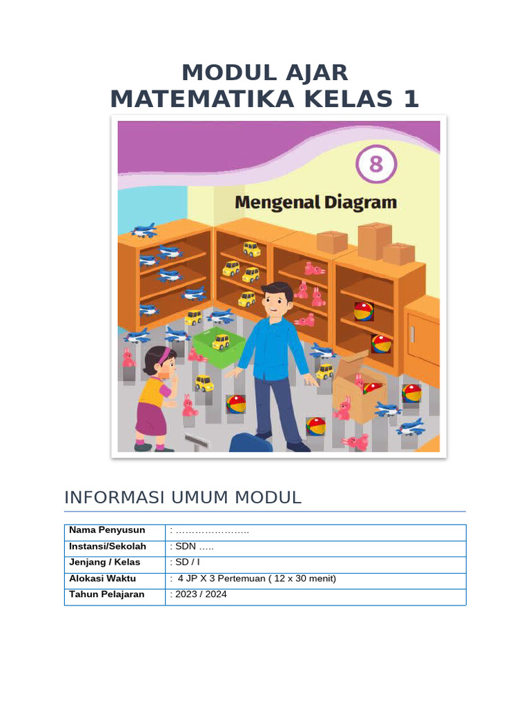 Modul Ajar Matematika Kelas 1 SD | PDF