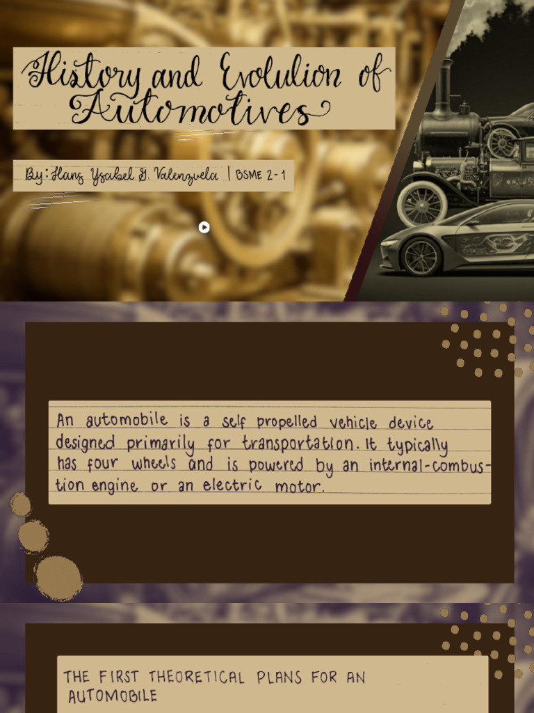 History and Evolution of Automotives | PDF