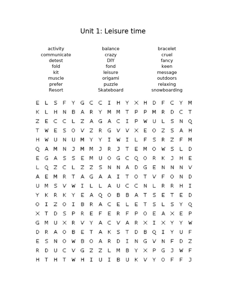 Unit 1 leisure time pdf