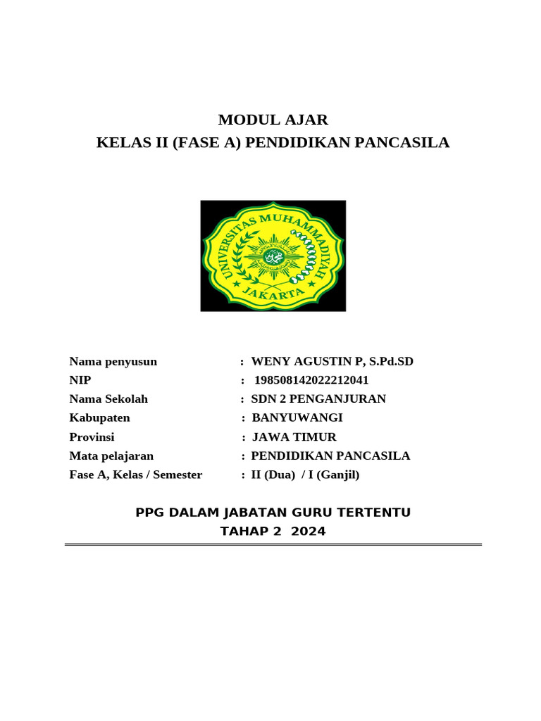 Modul Ajar Ppg Kelas 2 Pdf